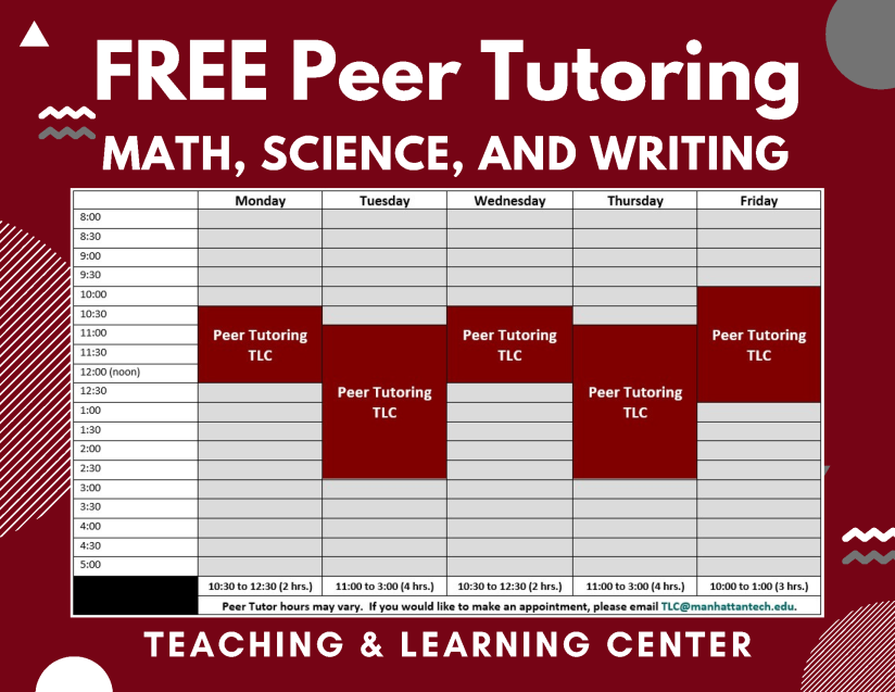 Fall 2024 Peer Tutor Hours