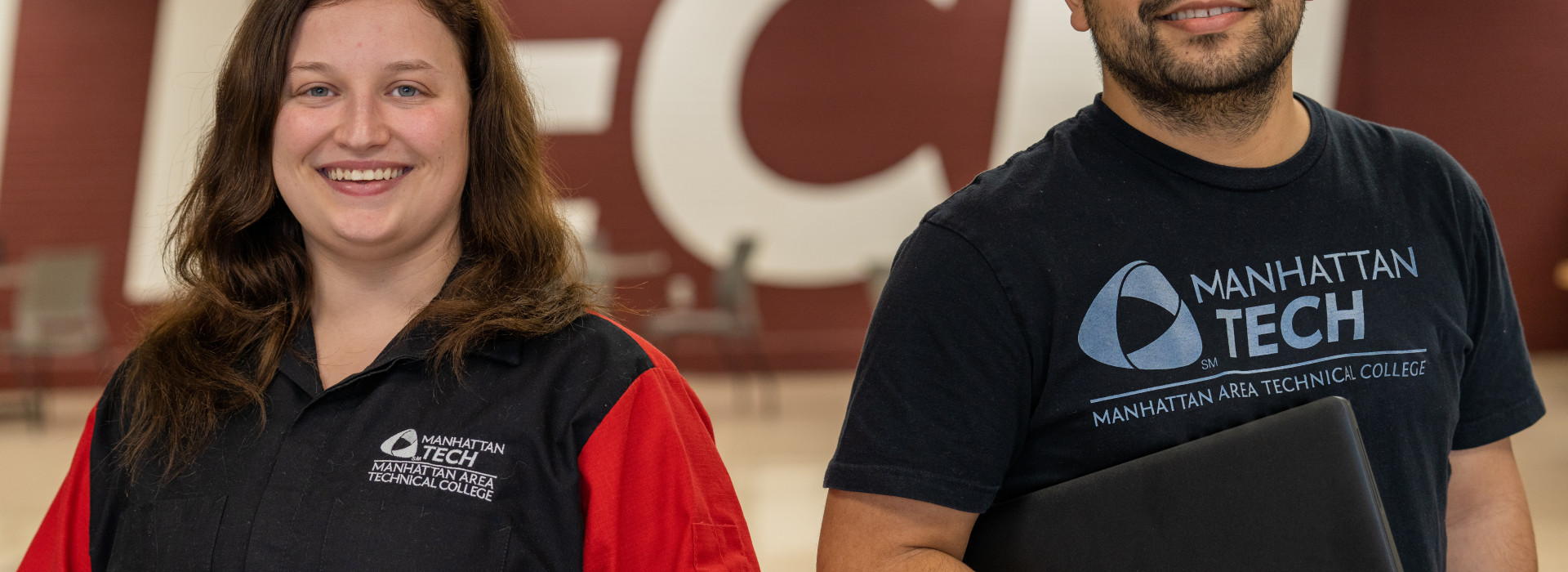 Two Students Standing in the Commons